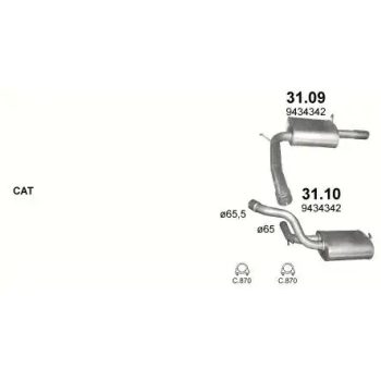 глушитель на VOLVO XC70 (II), 00 - 04
