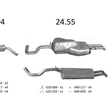 глушитель на VW BORA (I), 98 - 05