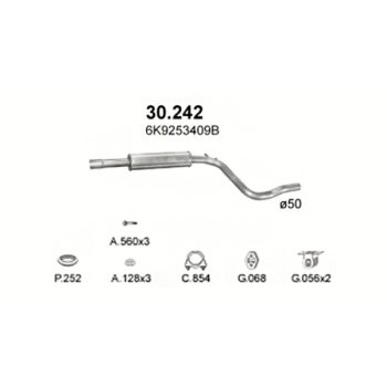 глушитель на VW Caddy II 1.9 TDi Turbo Diesel 95-97