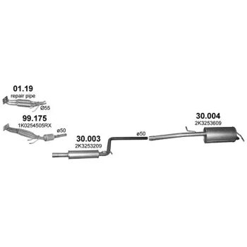 глушитель на VW CADDY MAXI (III), 04 -15