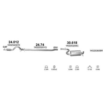 глушитель на VW EOS, 06 -15