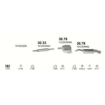 глушитель на VW GOLF (II), 83 - 92