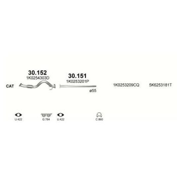 глушитель на VW GOLF (VI), 08 - 12