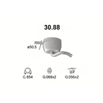 глушитель на VW Golf III 1.9 TDi Turbo Diesel, 1.9 SDi Variant, 94-99