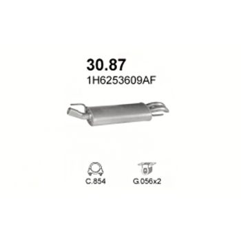 глушитель на VW Golf III 1.9 TDi Turbo Diesel, 1.9 SDi Diesel, 2.0i GTi 93-01