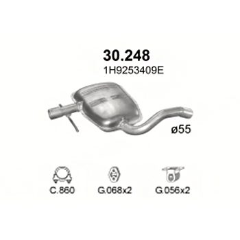 глушитель на VW Golf III 1.9 TDi Turbo Diesel 96-99 