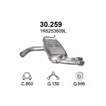 глушитель на VW Golf V 2.0TDi 03-08