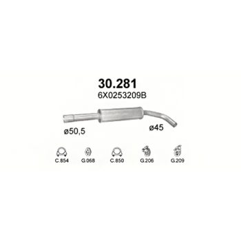 глушитель на VW Lupo 1.4i-16V 98-05