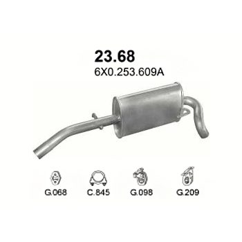 глушитель на Volkswagen Lupo 1.0i, 1.4i 98-05