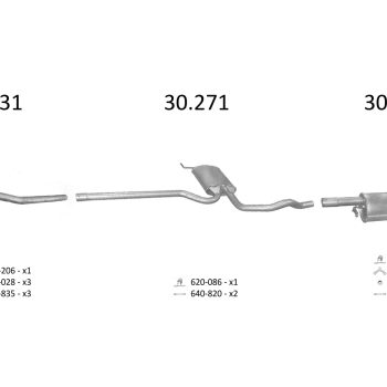 глушитель на VW PASSAT (B5), 96 - 01
