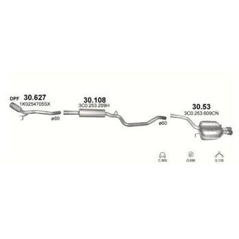 глушитель на VW PASSAT (B6), 06 - 10