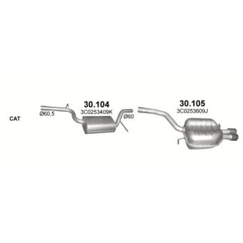 глушитель на VW PASSAT (B6)