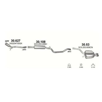 ГЛУШИТЕЛЬ VW PASSAT CC (I), 08 - 12