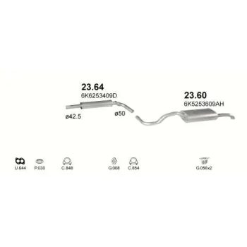 глушитель на VW POLO (III), 94 - 02