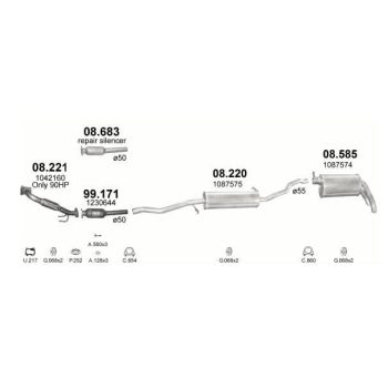 глушитель на VW SHARAN (I), 95 - 00