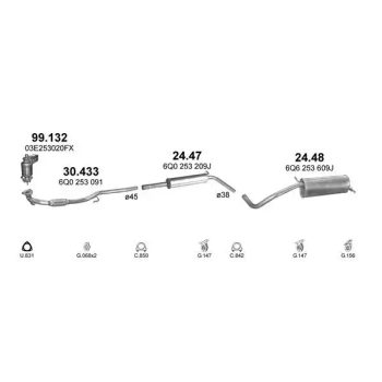 катализатор на SEAT IBIZA (IV), 08 -17