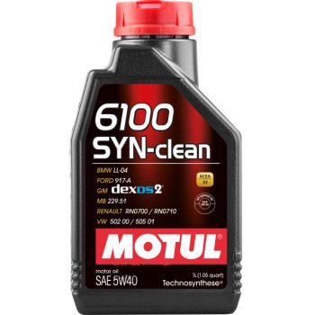 МАСЛО МОТОРНОЕ MOTUL 107941 5W40 (1L) 6100 SYN-CLEAN МАСЛО МОТОРНОЕ \ACEA C3 API SN BMW LL-04 MB 229.51 VW 505.01 dexos