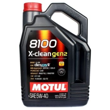 МАСЛО МОТОРНОЕ MOTUL 109762 5W40 (5L) 8100 X-CLEAN GEN2 МАСЛО МОТОРНОЕ\ACEAC3 API SN/CF BMW LL-04 MB 229.51 VW 505.01
