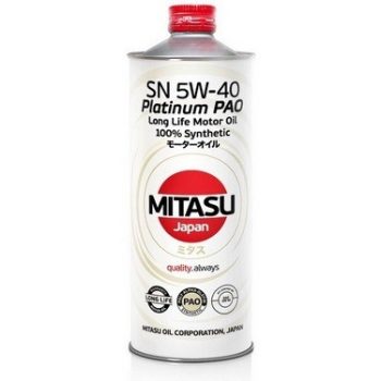 МАСЛО МОТОРНОЕ MITASU 5W40 1L МАСЛО МОТОРНОЕ PLATINUM PAO SNAPI SN/CF ACEA A3/B4/С3 VW 505.01,BMW LL-04,MB 229.51