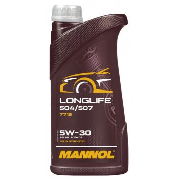 МАСЛО МОТОРНОЕ MANNOL 7715 LONGLIFE 504/507 5W-30 1л ESTER ACEA C3 504.00/507.00 LL-04