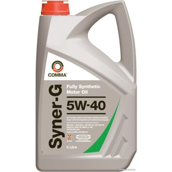 МАСЛО МОТОРНОЕ COMMA Масло мот. синт. Syner-G 5W40,20л, API SN/CF, ACEA A3/B4, MB229.5, MB226.5, VW 502 00/505 00, PSA B71 2296, RN0700, RN0710, BMW LL-01, Porsche