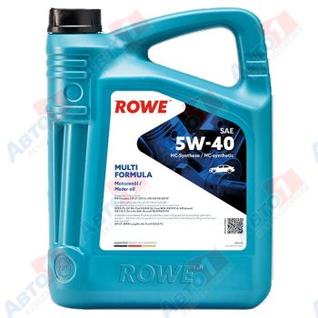 МАСЛО МОТОРНОЕ ROWE Масло моторное 5W-40 5л НС-синтетика HIGHTEC MULTI FORMULA C3