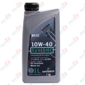 МАСЛО МОТОРНОЕ Senfineco Масло моторное SynthHC 10W-40 API CF-4 ACEA A3/B4, бут.1 л