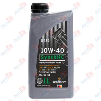 МАСЛО МОТОРНОЕ Senfineco Масло моторное SynthHC 10W-40 API SN ACEA A3/B4, бут.1 л