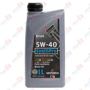 МАСЛО МОТОРНОЕ Senfineco Масло моторное SynthPro 5W-40 API SN ACEA A3/B4, бут.1 л
