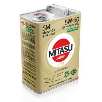 МАСЛО МОТОРНОЕ MITASU MJ-113-4 5W50 MOTOR OIL SMAPI SM ACEA A3/B4/С3 BMW LL-04 MB 229.31 VW 502(505).00