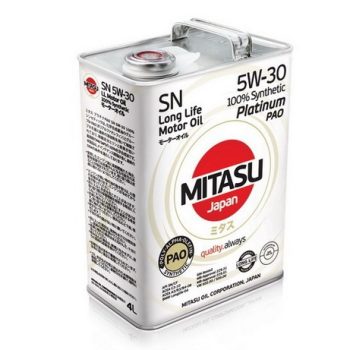 МАСЛО МОТОРНОЕ MITASU MJ-111-4 5W30 4L PLATINUM PAO SN/CF,ACEA C3-10/A3/B4-08/BMW LL-04/229.31,51/VW 502.00/505.00 СИНТ