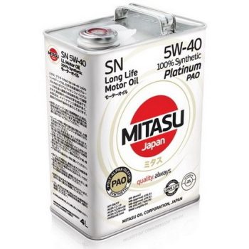 МАСЛО МОТОРНОЕ MITASU MJ-112-4 5W40 4L МАСЛО МОТОРНОЕ PLATINUM PAO SN\API SN/CF ACEA A3/B4/С3 VW 505.01,BMW LL-04,MB 229.51