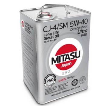 МАСЛО МОТОРНОЕ MITASU MJ-211-6 5W40 6L МАСЛО МОТОРНОЕ ULTRA DIESEL CJ-4/SM (PAO)API CJ-4, CI-4(Plus)/SM ACEA E7/E9-08