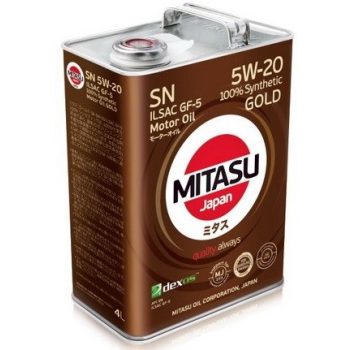 МАСЛО МОТОРНОЕ MITASU MJ1004 5W20 4L МАСЛО МОТОРНОЕ GOLD SN/ILSAC GF-5/DEXOS 1 СИНТ