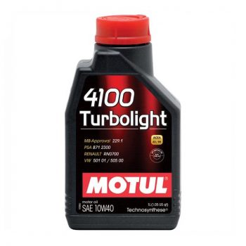 МАСЛО МОТОРНОЕ MOTUL 10W40 4100 TURBOLIGHTAPI SL/CF;ACEA A3/B4 VW 501.01/505.00.TECHNOSYNTHESE