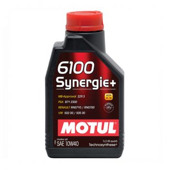 МАСЛО МОТОРНОЕ MOTUL 10W40 6100 SYNERGIE+ API SN/CF; ACEA A3/B4; MB 229.3; TECHNOSYNTHESE174