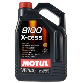 МАСЛО МОТОРНОЕ MOTUL 5W40 8100 X-CESSAPI SN/CF; ACEA A3/B4; BMW LL-01; MB 229.5; VW 502(5).00