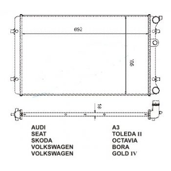 радиатор на AUDI (A3), 96 - 00