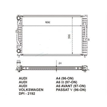 радиатор на AUDI (A4), 94 - 99