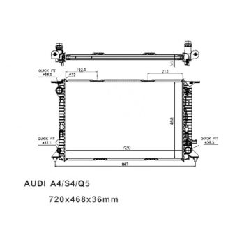 радиатор на AUDI (A4), 12 - 15