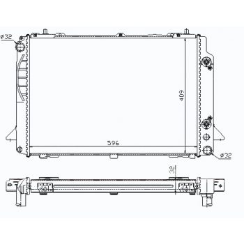 РАДИАТОР AUDI 80/90 (B4), 91 - 94
