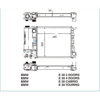 радиатор на BMW-3 (E30), 11.82 - 11.90