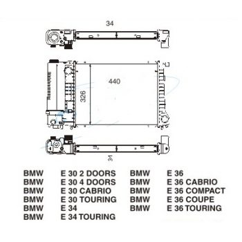 радиатор на BMW-3 (E30), 11.82 - 11.90