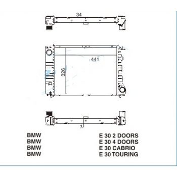 радиатор на BMW-3 (E30), 11.82 - 11.90