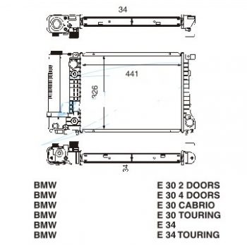 радиатор на BMW-3 (E30), 11.82 - 11.90