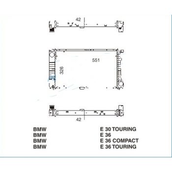 радиатор на BMW-3 (E36), 12.90 - 05.98