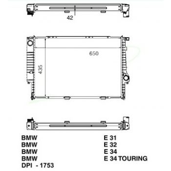 РАДИАТОР BMW-5 (E34), 01.88 - 12.95