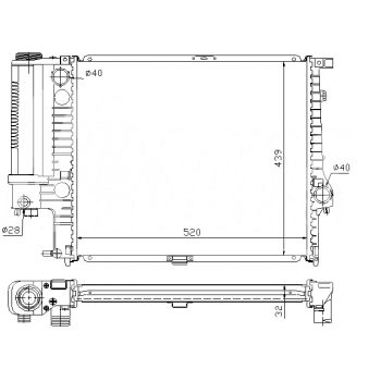 РАДИАТОР BMW-5 (E34), 01.88 - 12.95