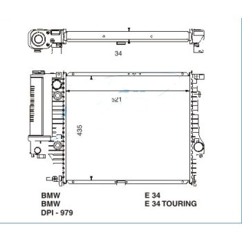 радиатор на BMW-5 (E34), 01.88 - 12.95