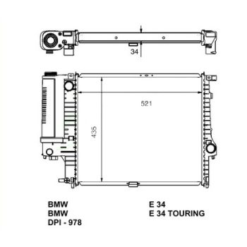радиатор на BMW-5 (E34), 01.88 - 12.95